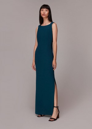 Whistles Tie Back Dress Turquoise | US-24915TGWS