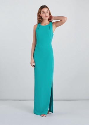 Whistles Tie Back Dress Turquoise | US-98134WANU