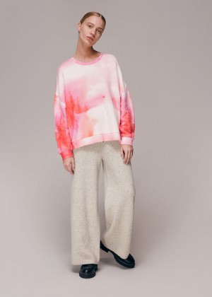 Whistles Tie Dye Cotton Sweatshirt Pink / Multicolor | US-06798AGET