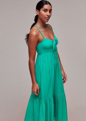 Whistles Tie Front Beach Dress Green | US-05347DBOS