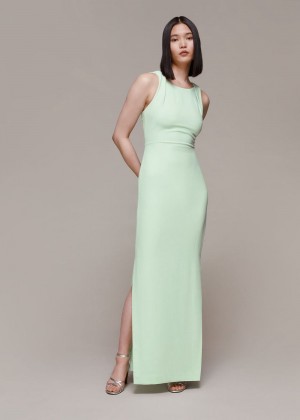 Whistles Tie Maxi Dress Mint | US-95063ZMJN