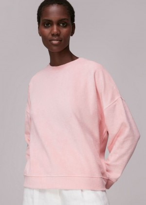 Whistles Towelling Boyfriend Sweatshirt Pink | US-80612FLKP