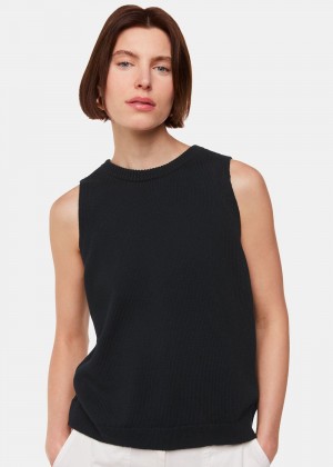 Whistles Twist Back Detail Knitwear Black | US-80561CUHN