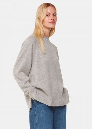 Whistles Ultimate Cashmere Crew Neck Knitwear Grey | US-89320EYNI