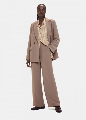 Whistles Ultimate Full Length Pants Grey Brown | US-63259CGES