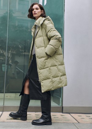 Whistles Una Puffa Coat Khaki | US-94653QYUV