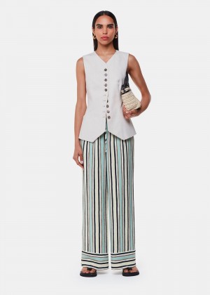 Whistles Vertical Stripe Nicola Pants Multicolor | US-01287SAHY