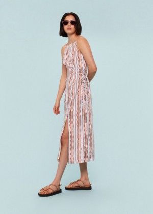 Whistles Wiggle Stripe Tie Detail Dress Multicolor | US-41386CWBR