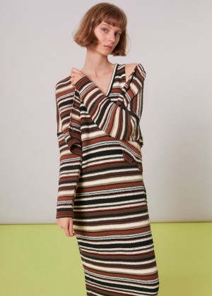 Whistles Willow Striped Knitted Dress Multicolor | US-25983JLVC