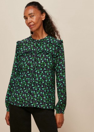 Whistles Winter Ditsy Printed Top Green / Multicolor | US-63814EPCB