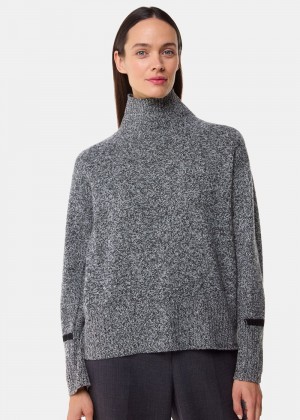 Whistles Wool Fleck Funnel Neck Knitwear Grey / Multicolor | US-32698ORCM