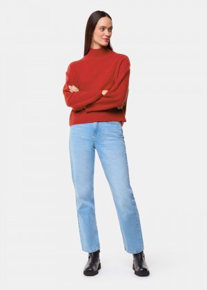 Whistles Wool Funnel Neck Knitwear Red | US-20596SNGO