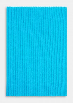 Whistles Wool Mix Rib Scarf Turquoise | US-62390GYFS