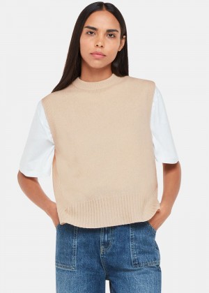 Whistles Wool Sleeveless Knitwear White | US-41839BEOC