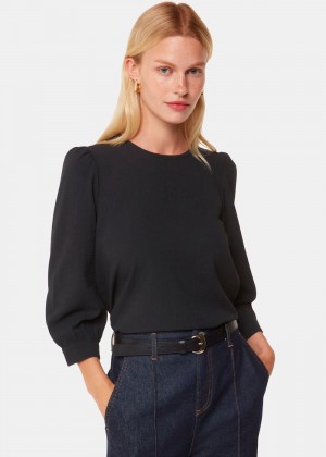 Whistles Zenni Blouse Black | US-90814SEXT