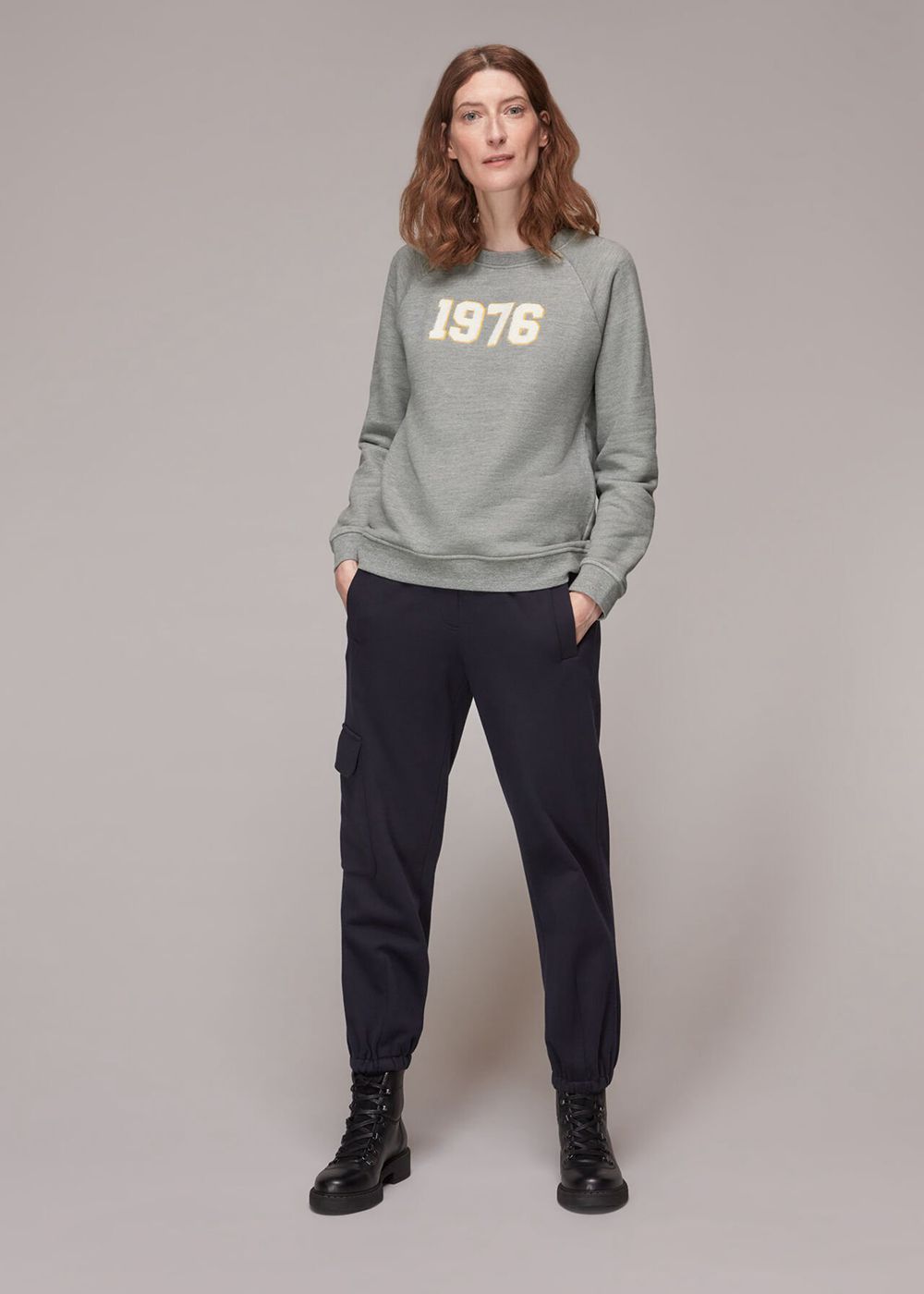 Whistles 1976 logo Sweatshirt Grey | US-49286XJHG