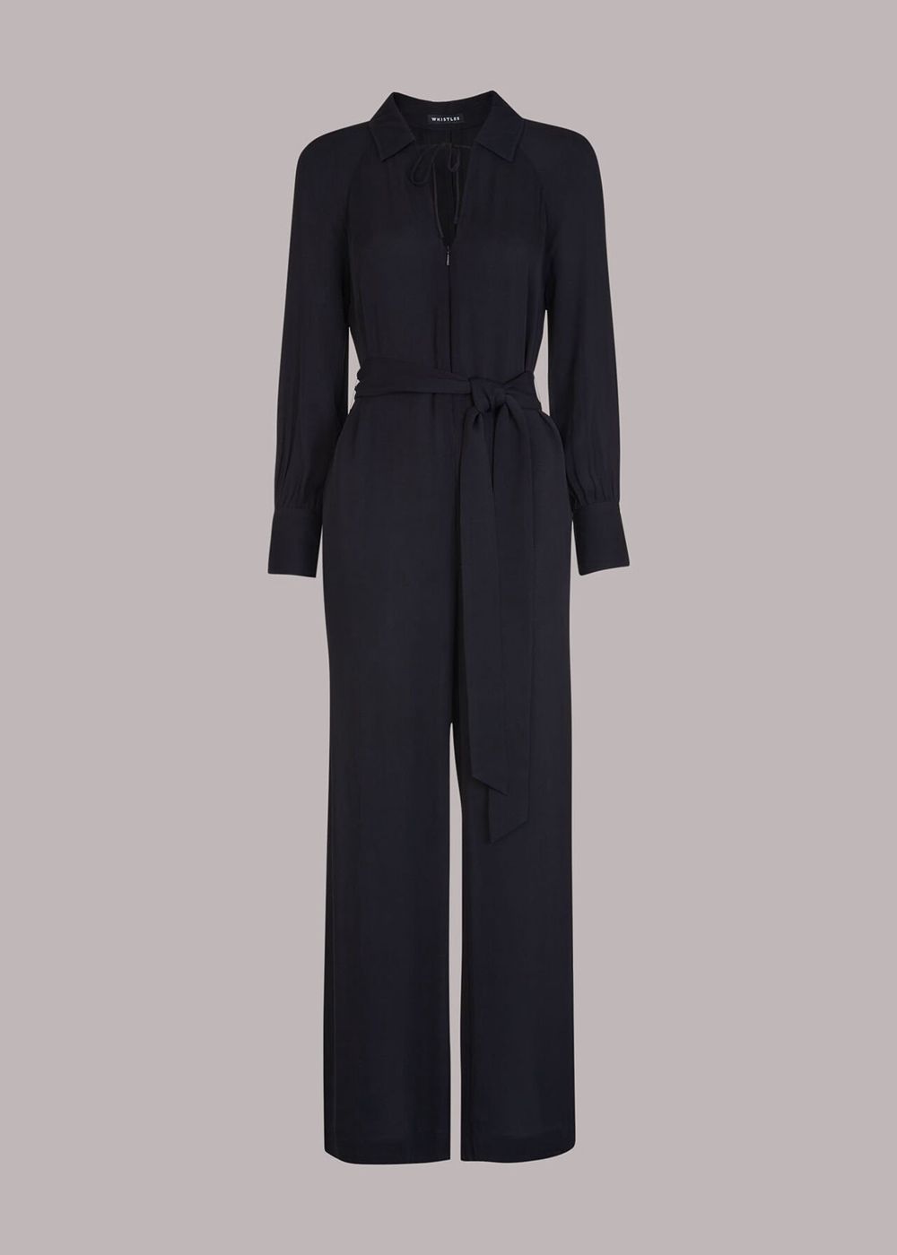 Whistles Abby Tie Detail Jumpsuit Black | US-82475HOLD