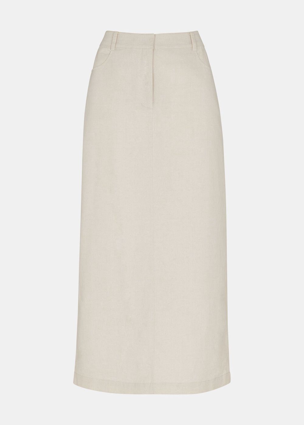 Whistles Abigail Linen Blend Midi Skirts Beige | US-51287UOZL