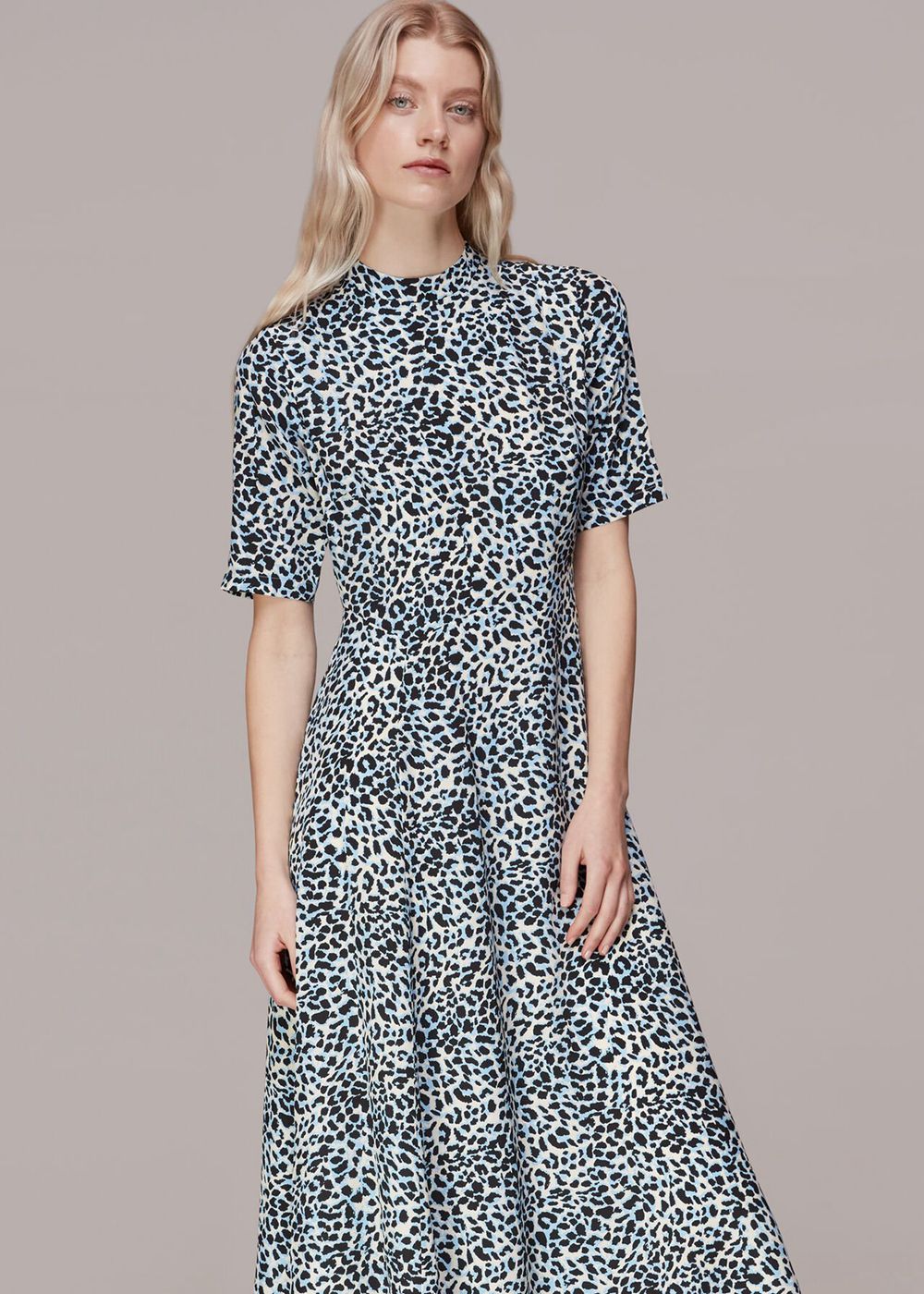 Whistles Abstract Cheetah Silk Dress Multicolor | US-38509GFWI