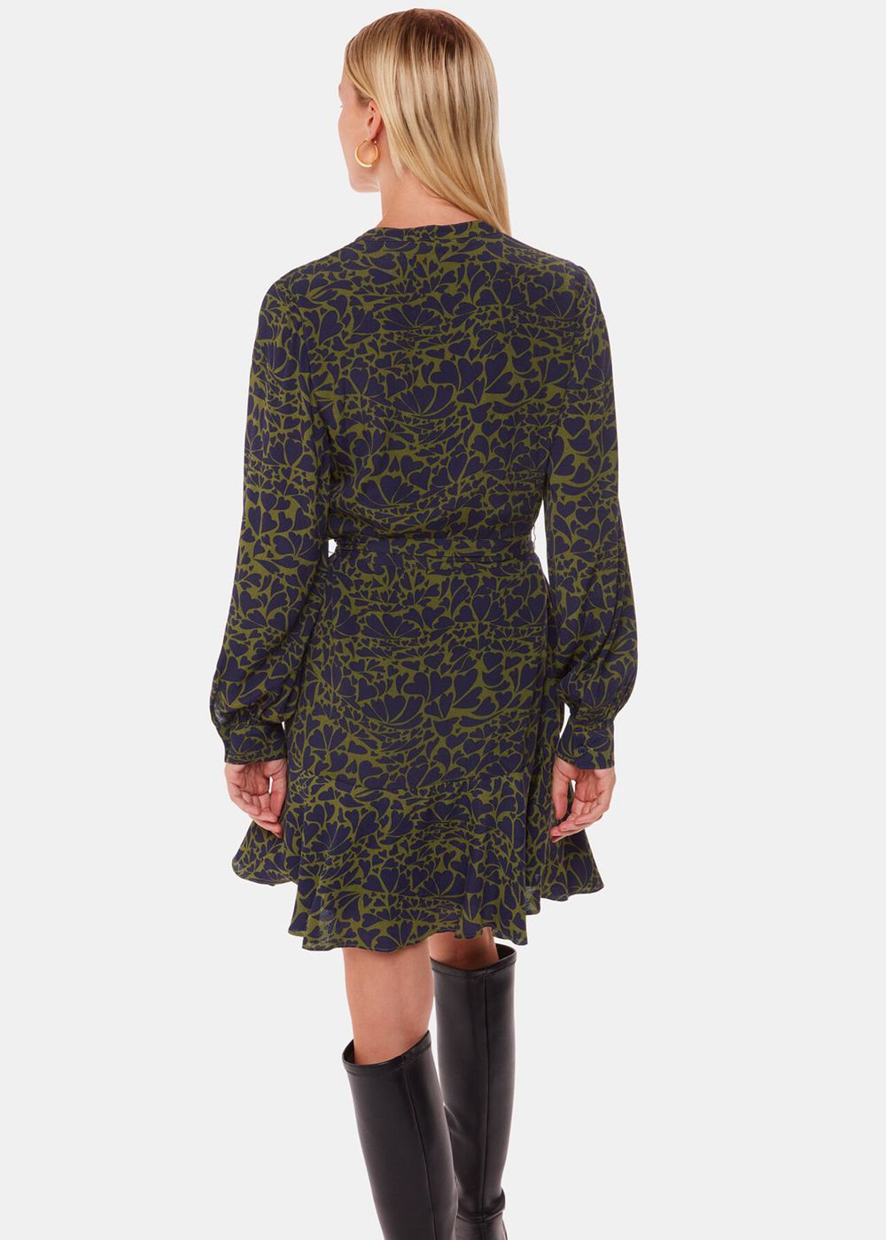 Whistles Abstract Petal Flippy Dress Green / Multicolor | US-60439HSQP