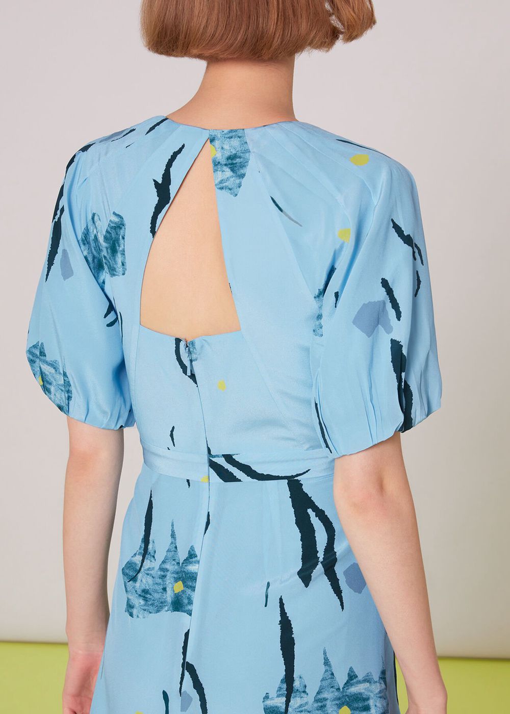 Whistles Abstract Print Silk Dress Blue / Multicolor | US-16790LDFM