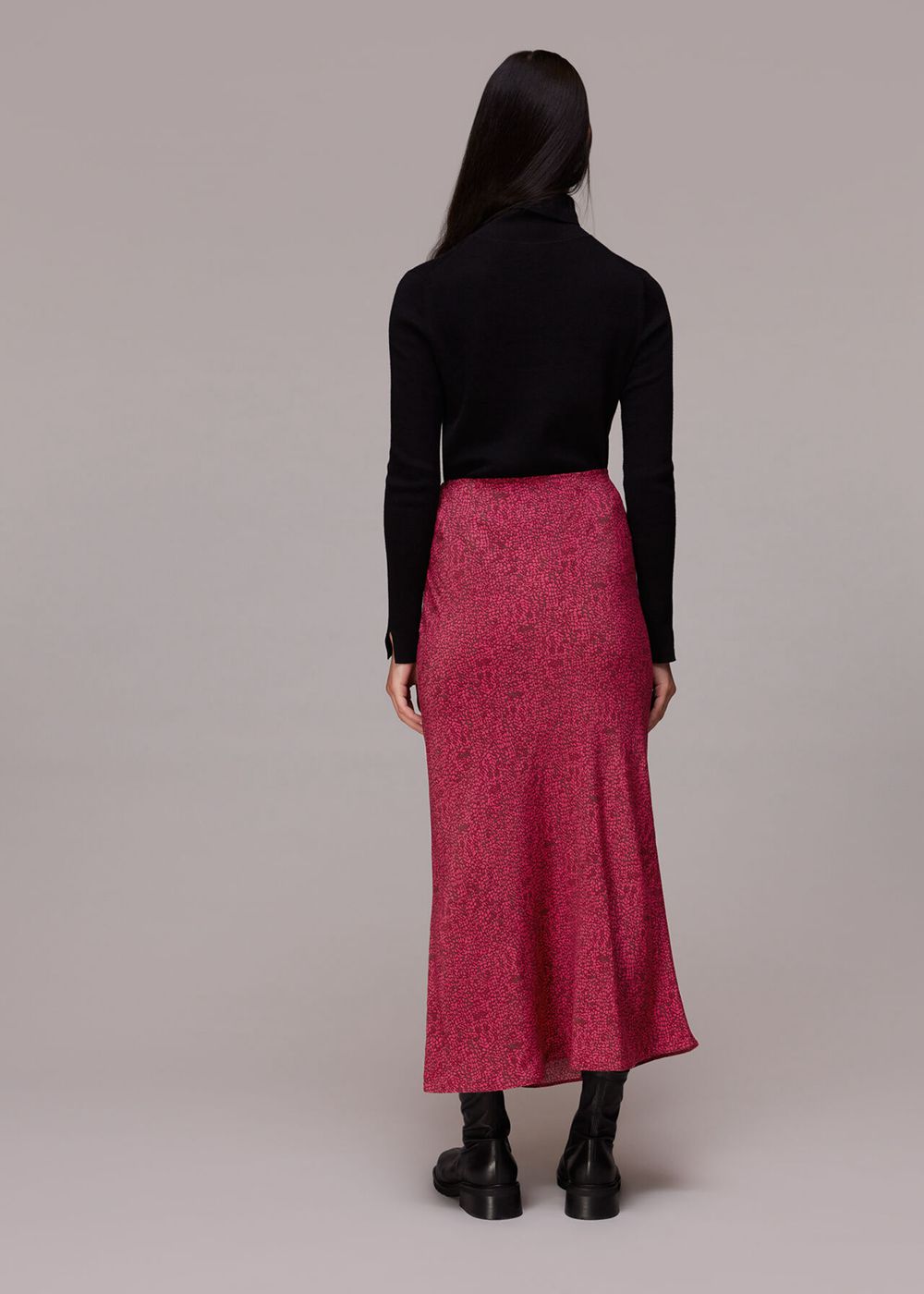 Whistles Abstract Snake Bias Cut Skirts Pink / Multicolor | US-78190INOY