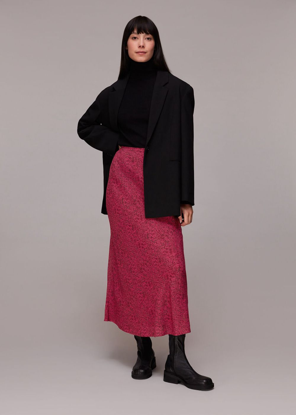 Whistles Abstract Snake Bias Cut Skirts Pink / Multicolor | US-78190INOY