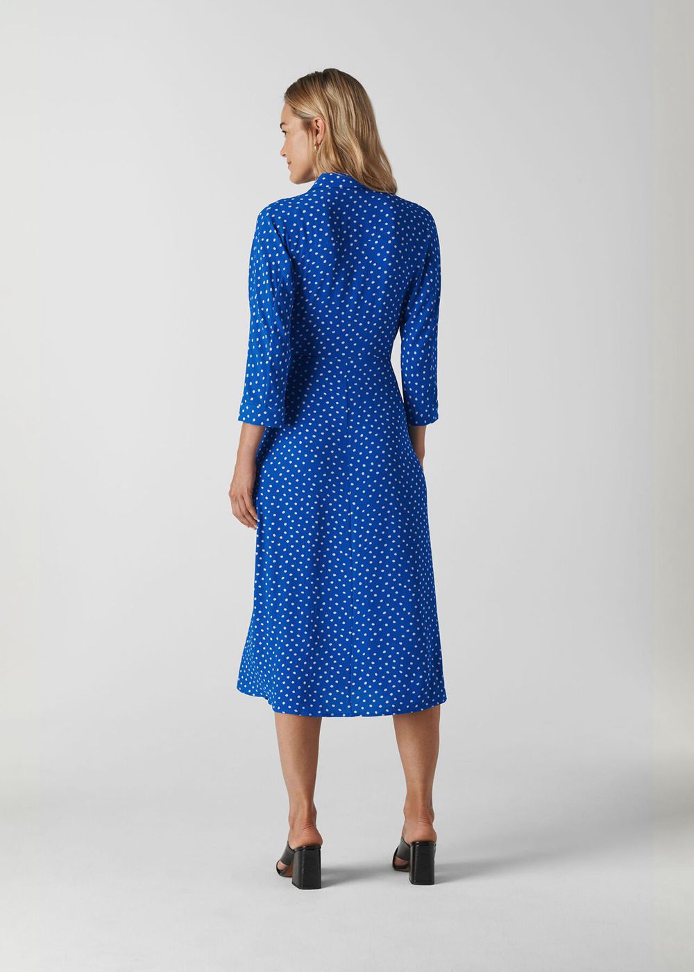 Whistles Abstract Spot Selma Tie Dress Blue / Multicolor | US-36082BKRO