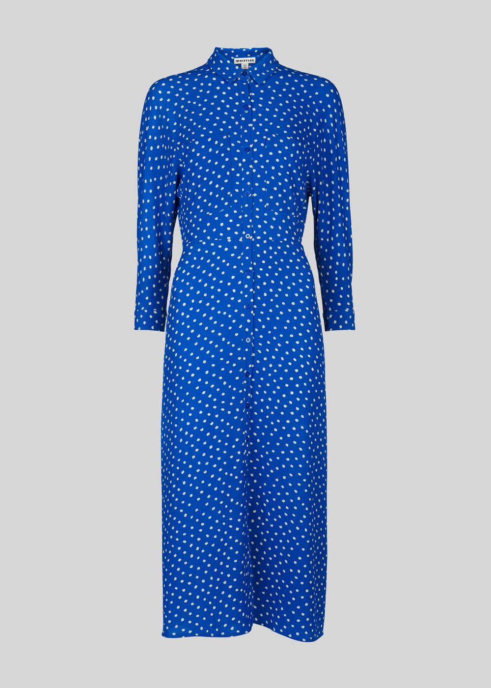 Whistles Abstract Spot Selma Tie Dress Blue / Multicolor | US-36082BKRO