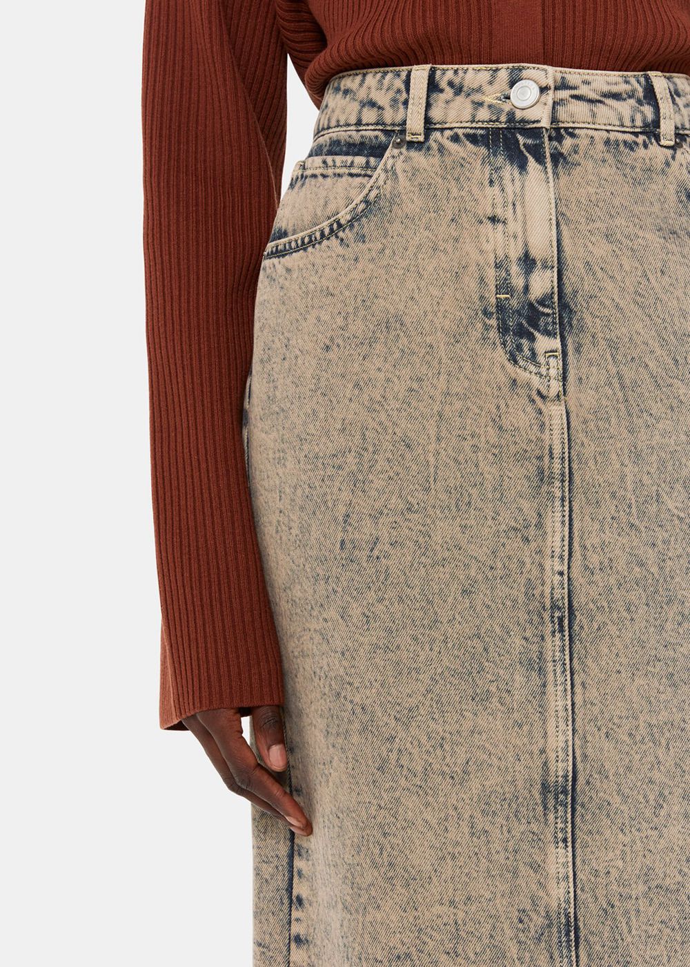 Whistles Acid Wash Denim Skirts Wash | US-82647OWHY