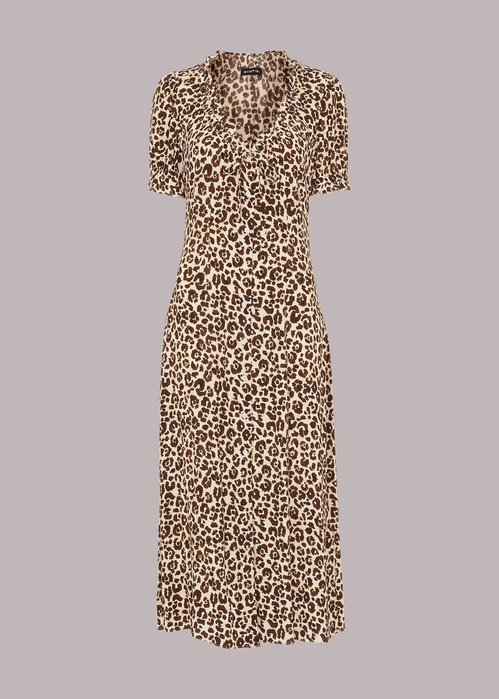 Whistles Ada Animal Print Midi Dress Leopard | US-68735YDLJ