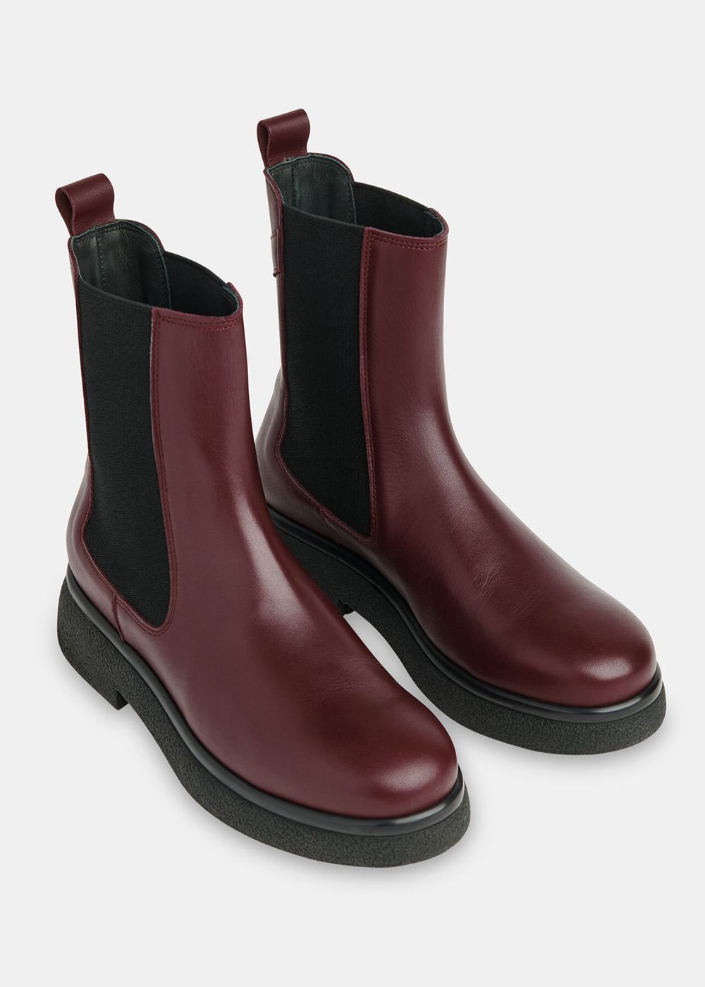 Whistles Aelin Chelsea Boots Burgundy | US-61248IDMT