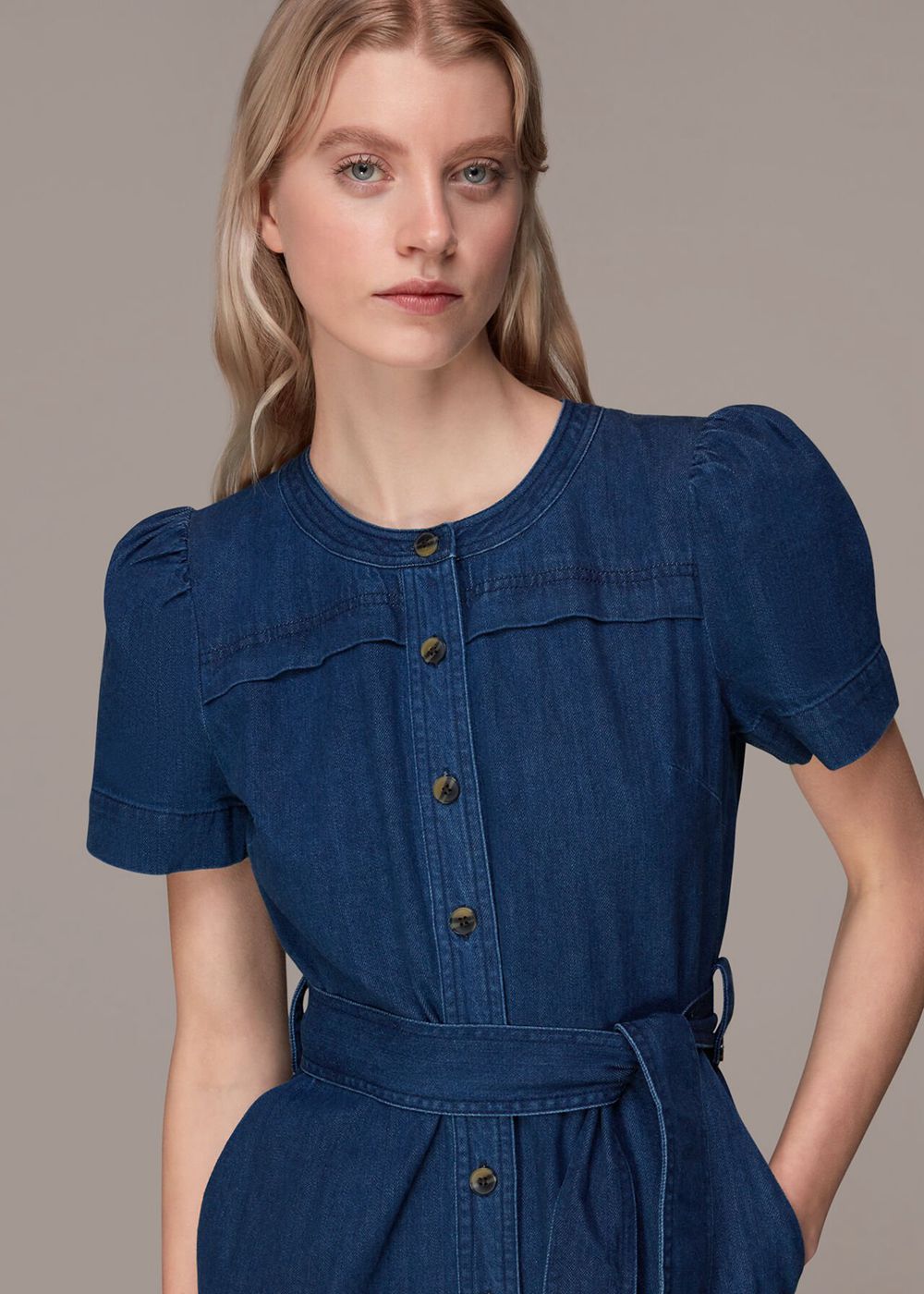 Whistles Alana Denim Jumpsuit Blue | US-86524VKAU