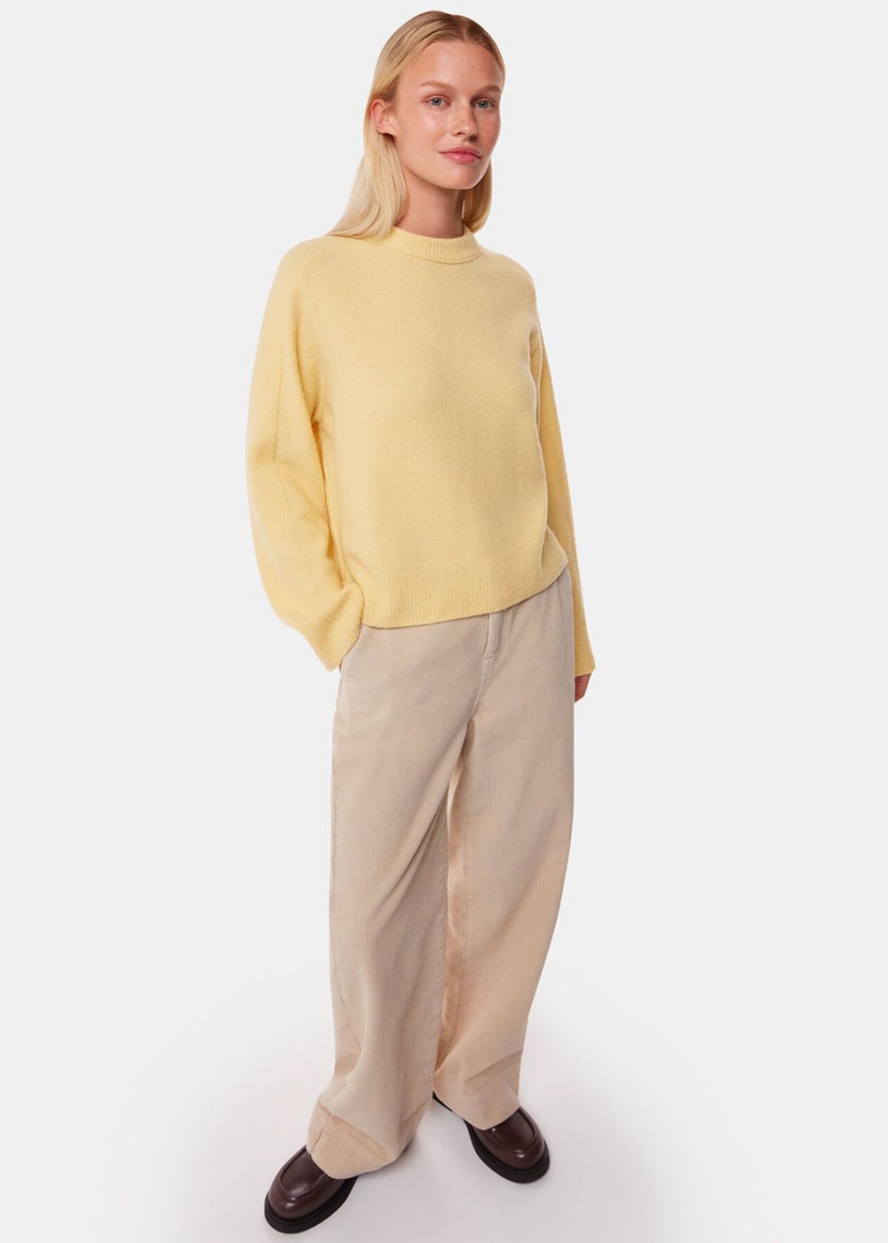 Whistles Alana Wool Mix Crew Neck Knitwear Yellow | US-45106NCGU