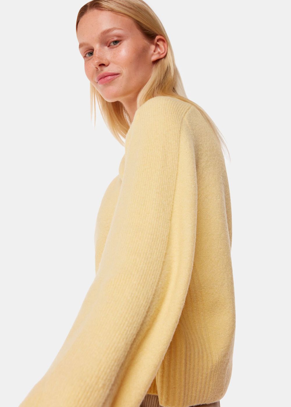 Whistles Alana Wool Mix Crew Neck Knitwear Yellow | US-45106NCGU