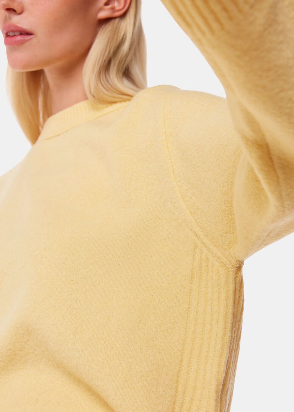 Whistles Alana Wool Mix Crew Neck Knitwear Yellow | US-45106NCGU