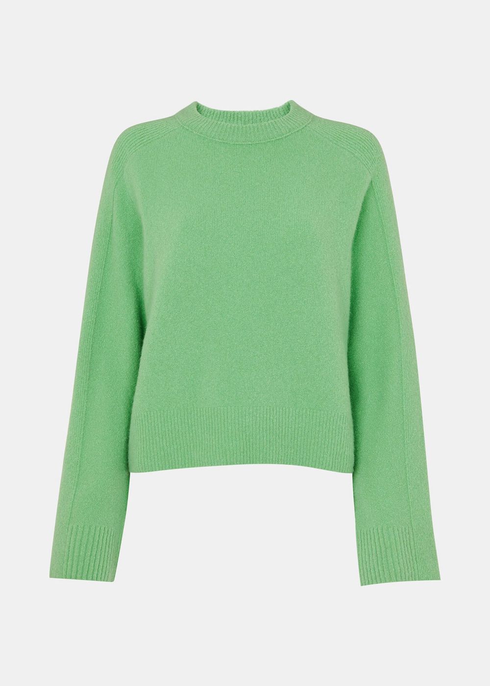 Whistles Alana Wool Mix Crew Neck Knitwear Green | US-24187FOVC