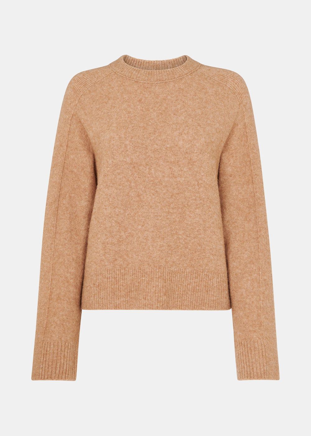 Whistles Alana Wool Mix Crew Neck Knitwear Brown | US-23805DUJX