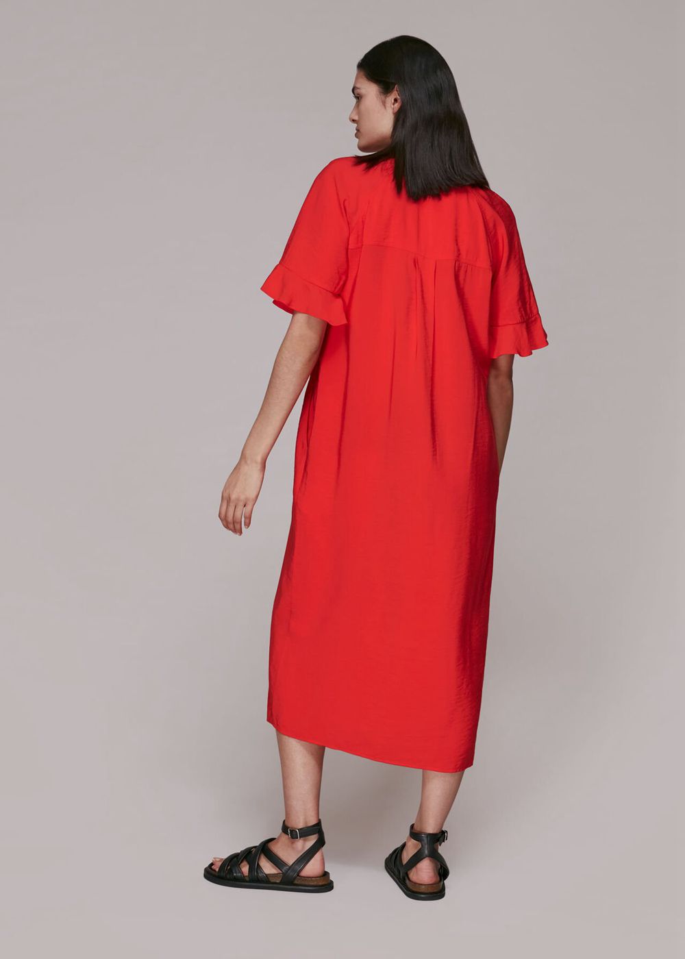 Whistles Alba Midi Dress Red | US-53489NMEO