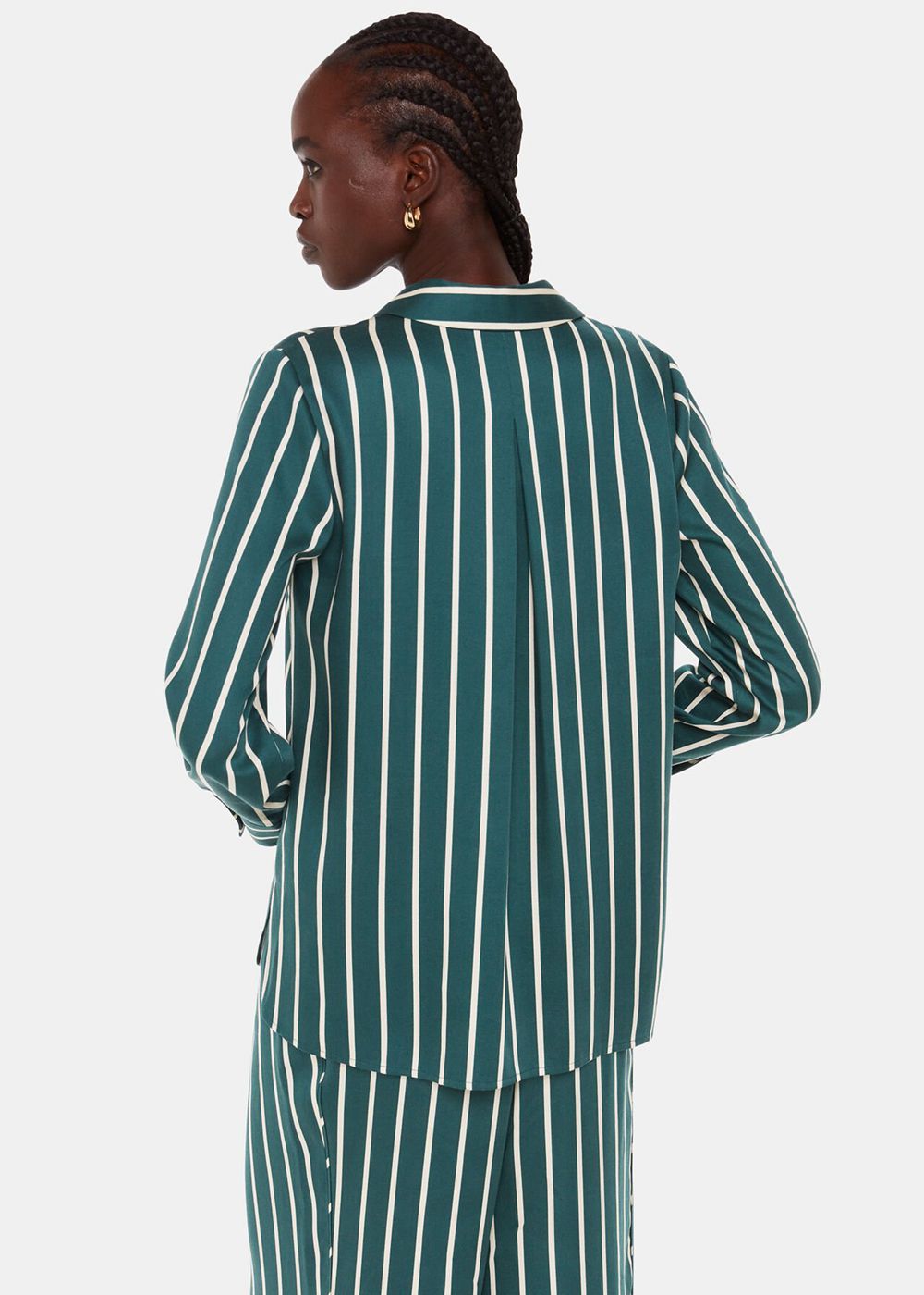 Whistles Alex Stripe Shirts Green / Multicolor | US-25341KRUB