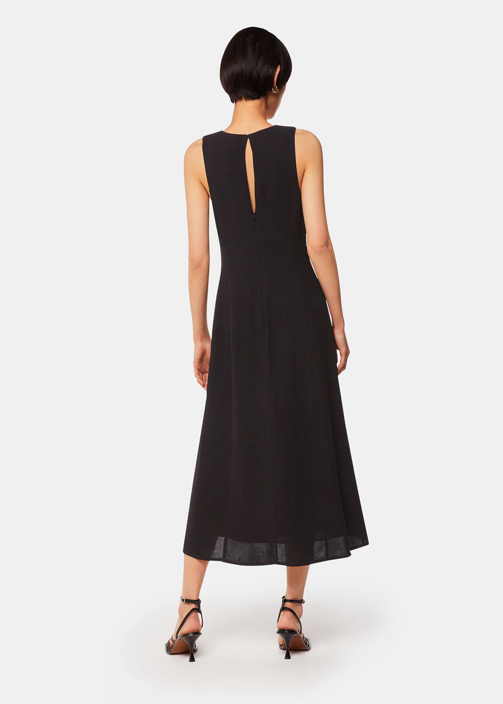 Whistles Alexia Midi Dress Black | US-60429QWHS