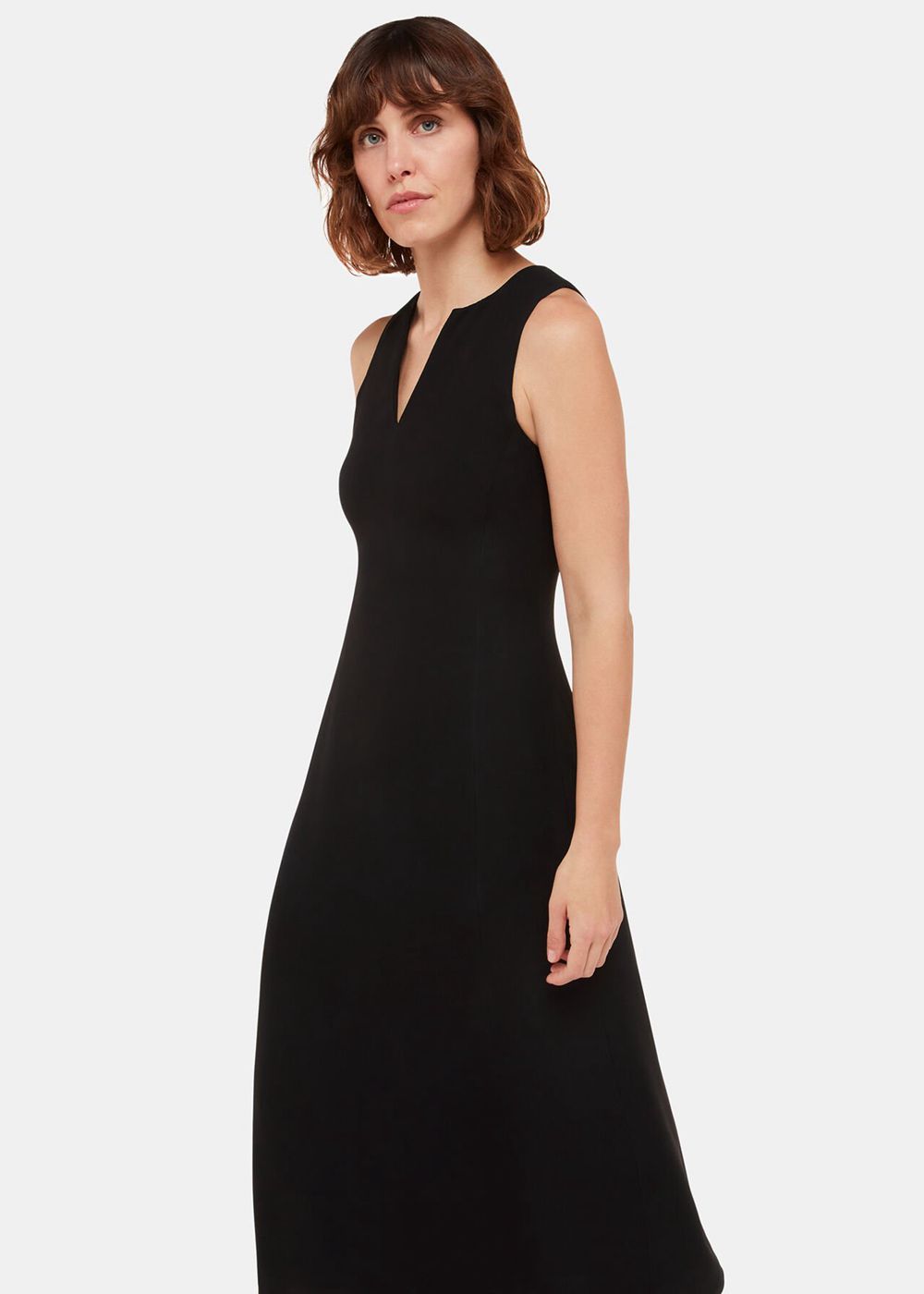 Whistles Alexia Midi Dress Black | US-60429QWHS