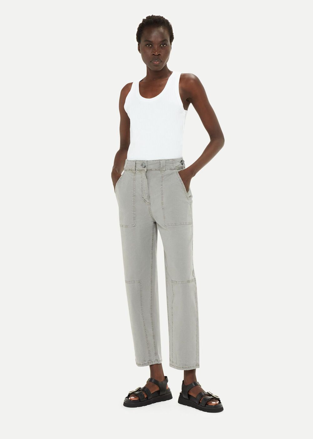 Whistles Alice Pocket Detail Pants Khaki | US-27456VBDY