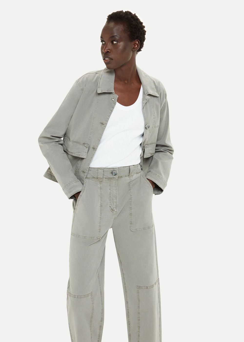 Whistles Alice Pocket Detail Pants Khaki | US-27456VBDY