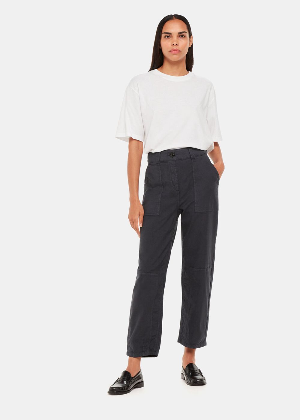 Whistles Alice Pocket Detail Pants Navy | US-58673SNXF