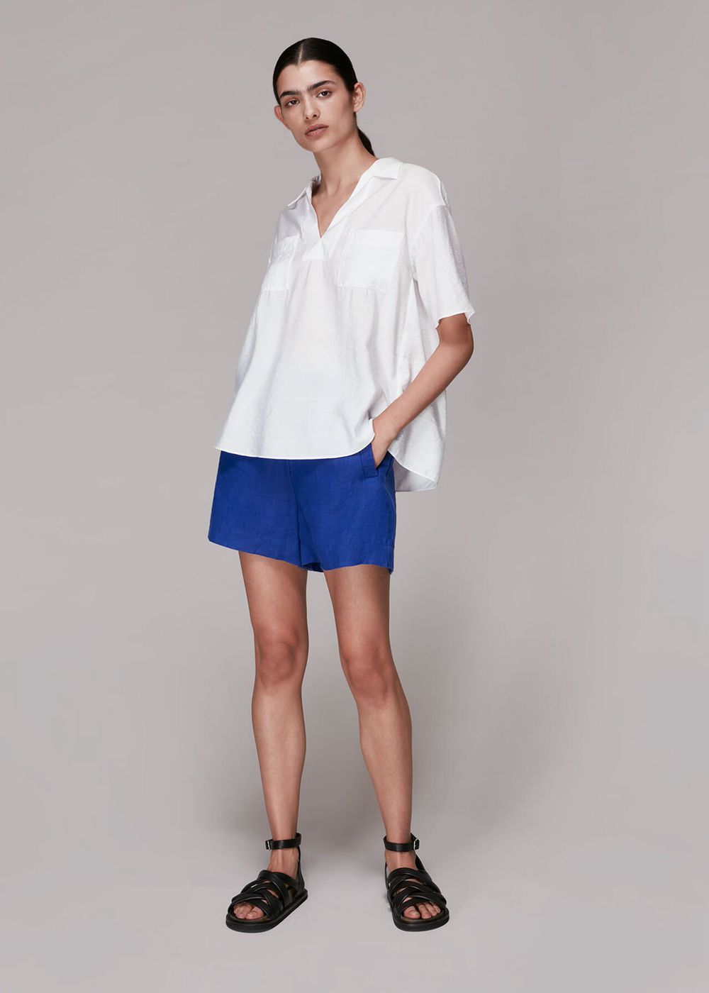 Whistles Alice Pocket Detail Top White | US-59206MUFN