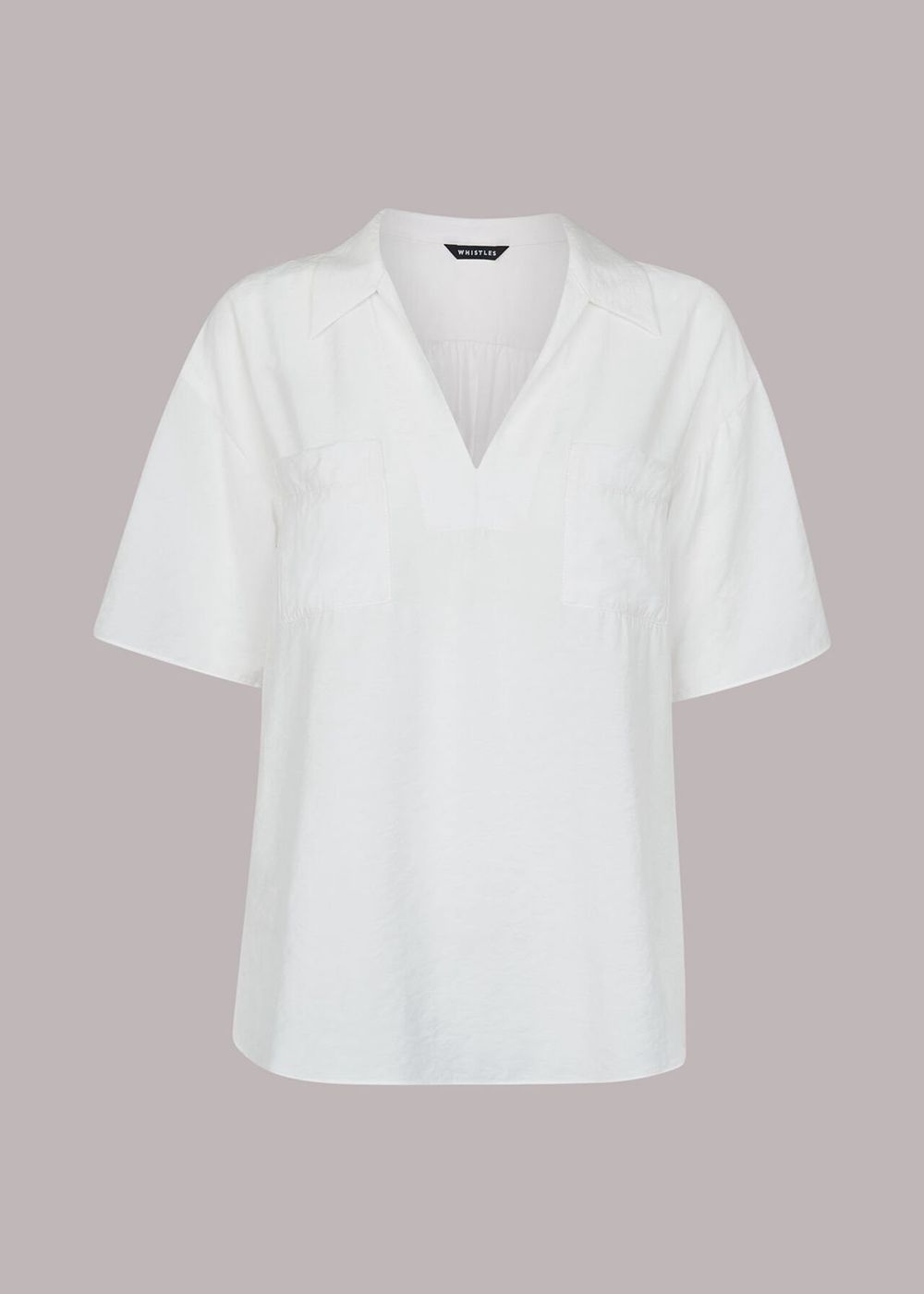 Whistles Alice Pocket Detail Top White | US-59206MUFN