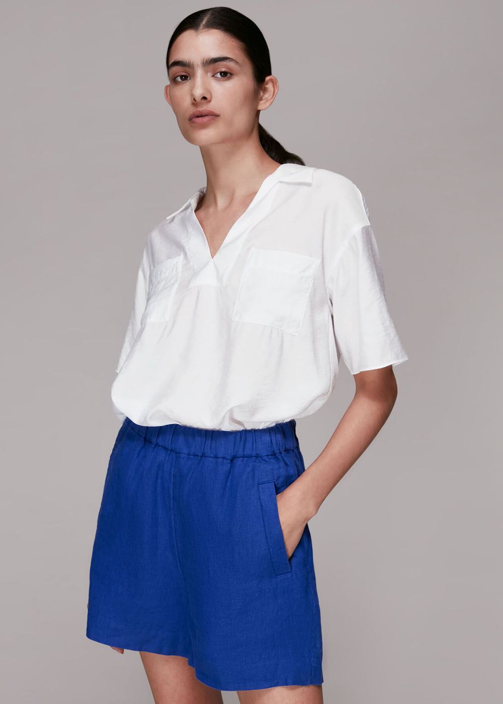 Whistles Alice Pocket Detail Top White | US-59206MUFN