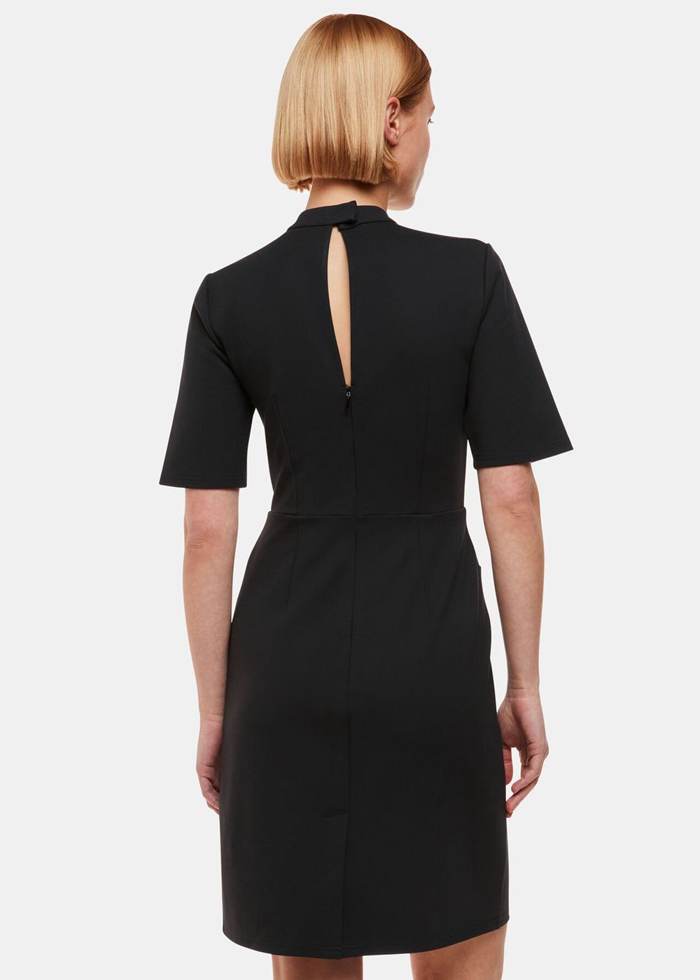 Whistles Alma Ponte Shift Dress Black | US-47825MHDP