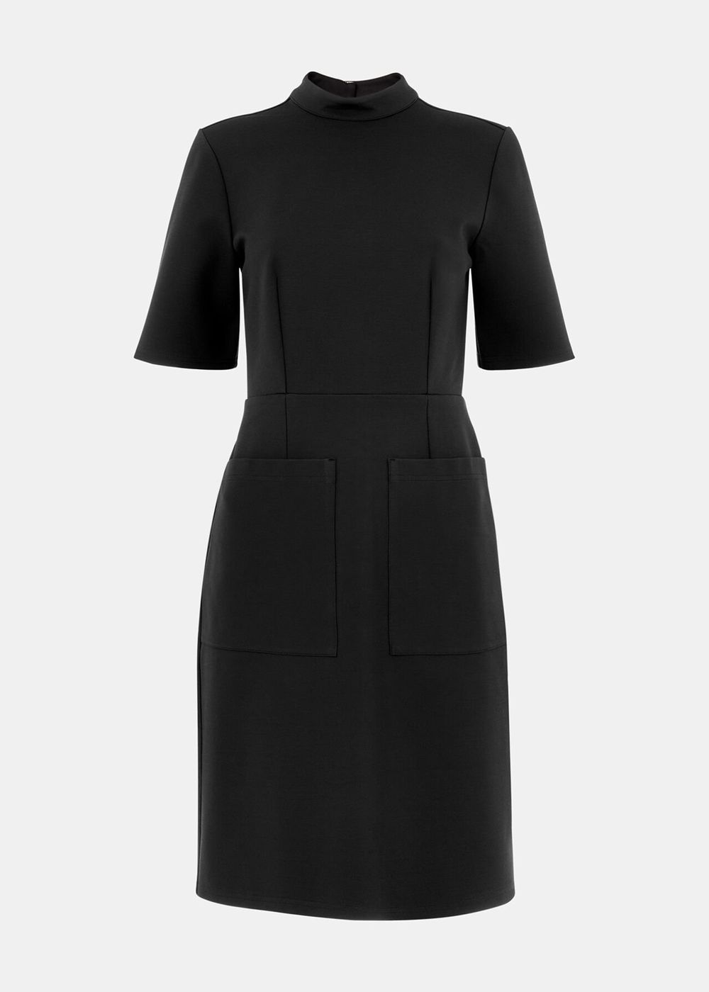 Whistles Alma Ponte Shift Dress Black | US-47825MHDP